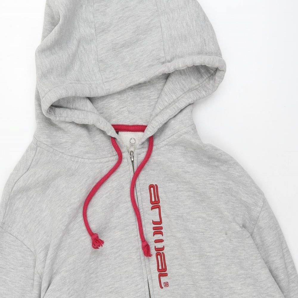 Animal Mens Grey  Cotton Full Zip Hoodie Size XL