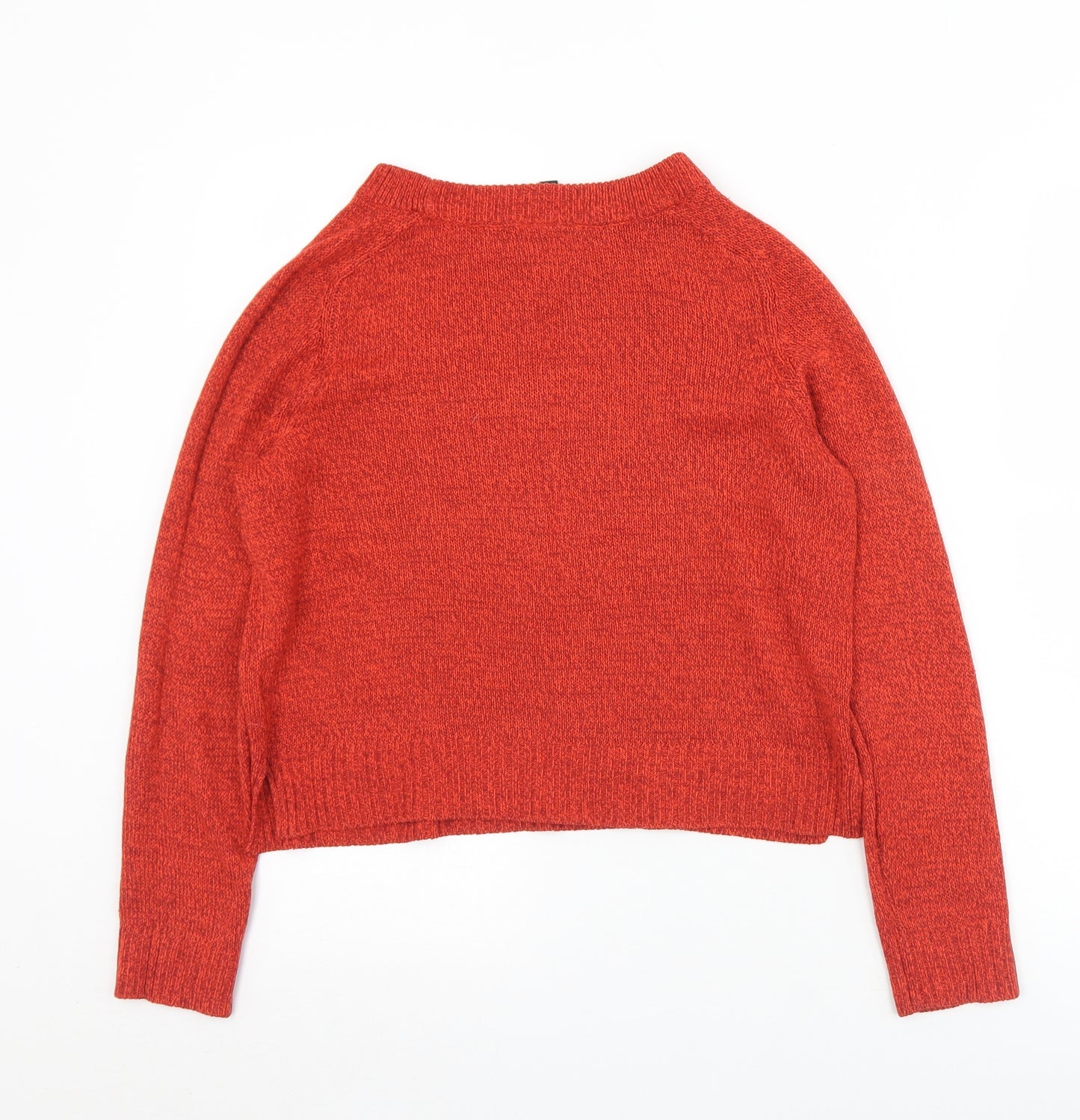 Divided Womens Orange Crew Neck  Acrylic Pullover Jumper Size S   - Cropped