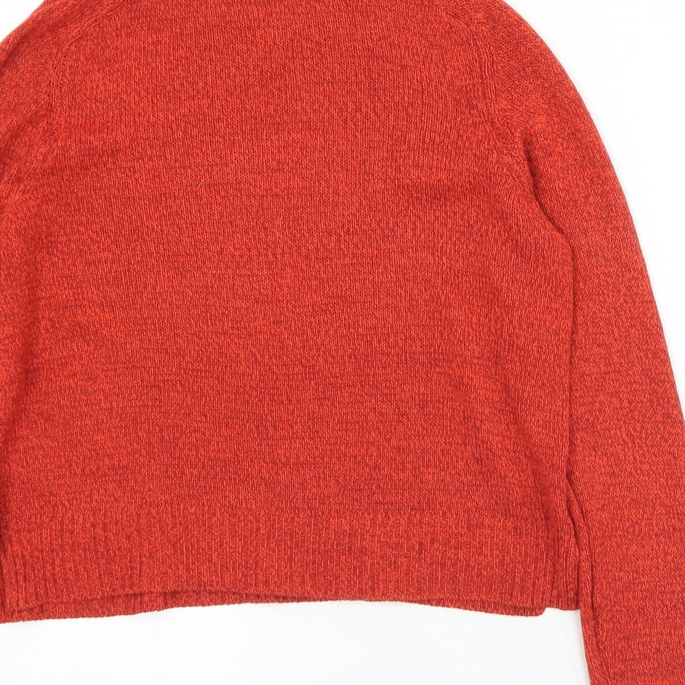 Divided Womens Orange Crew Neck  Acrylic Pullover Jumper Size S   - Cropped
