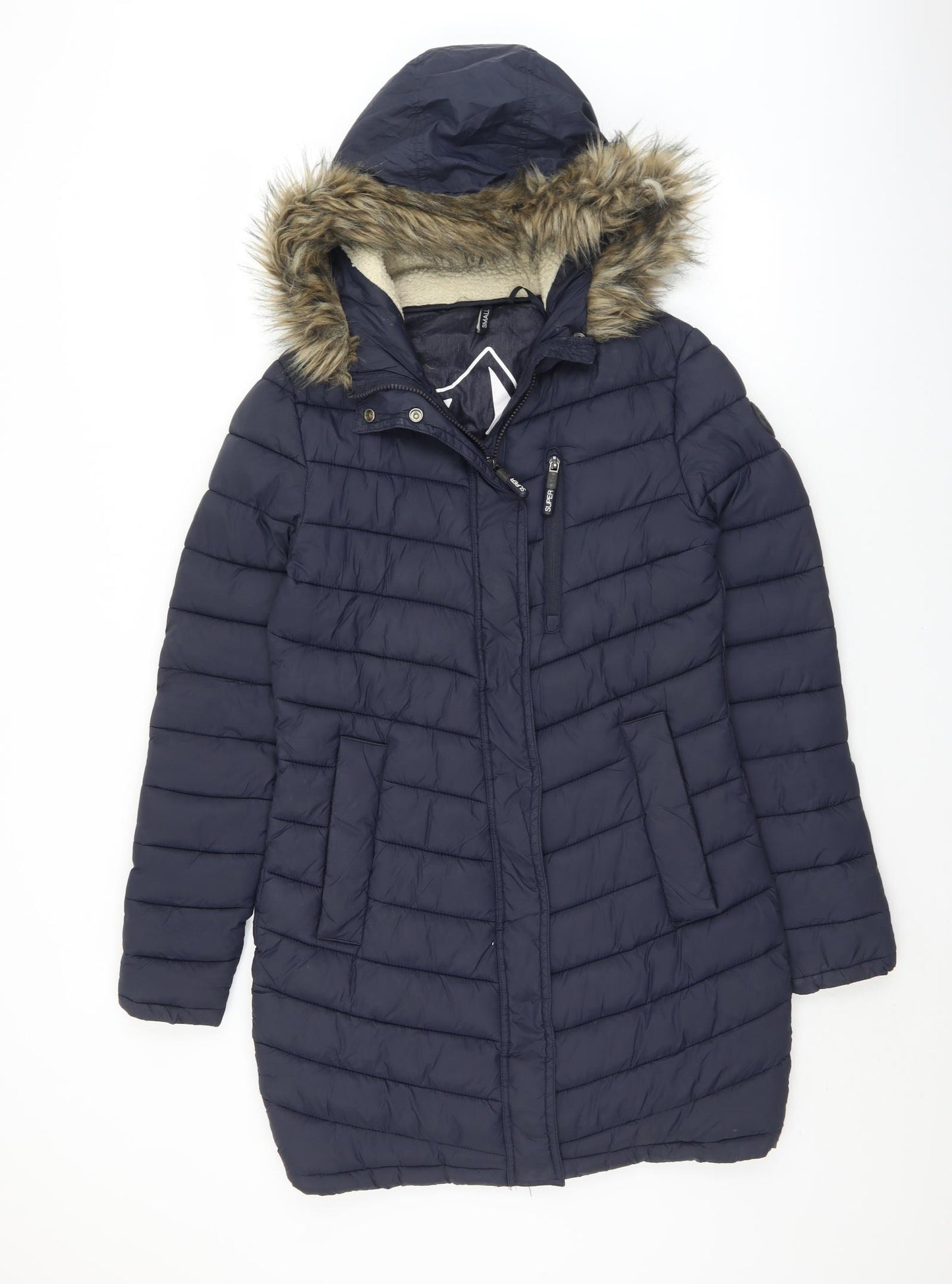 Superdry Womens Black   Puffer Jacket Coat Size S  Zip