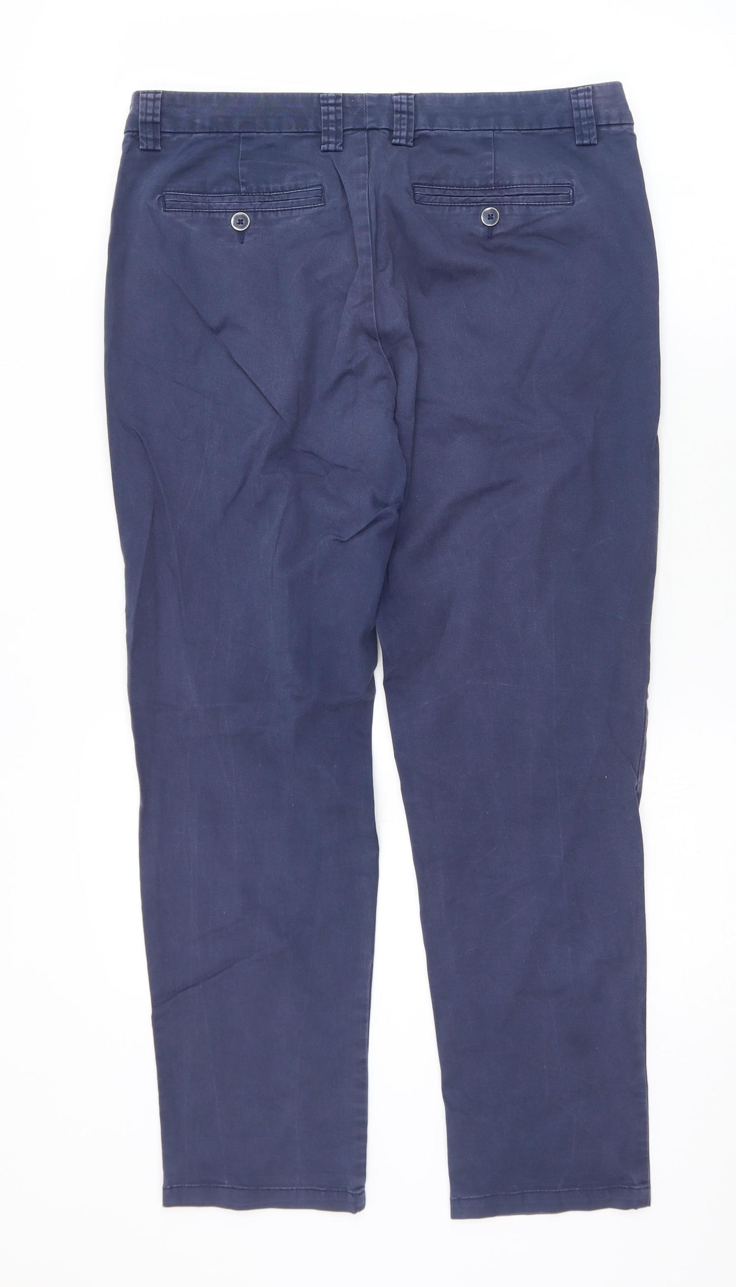 Gap Womens Blue  Cotton Chino Trousers Size 8 L28 in Regular Zip