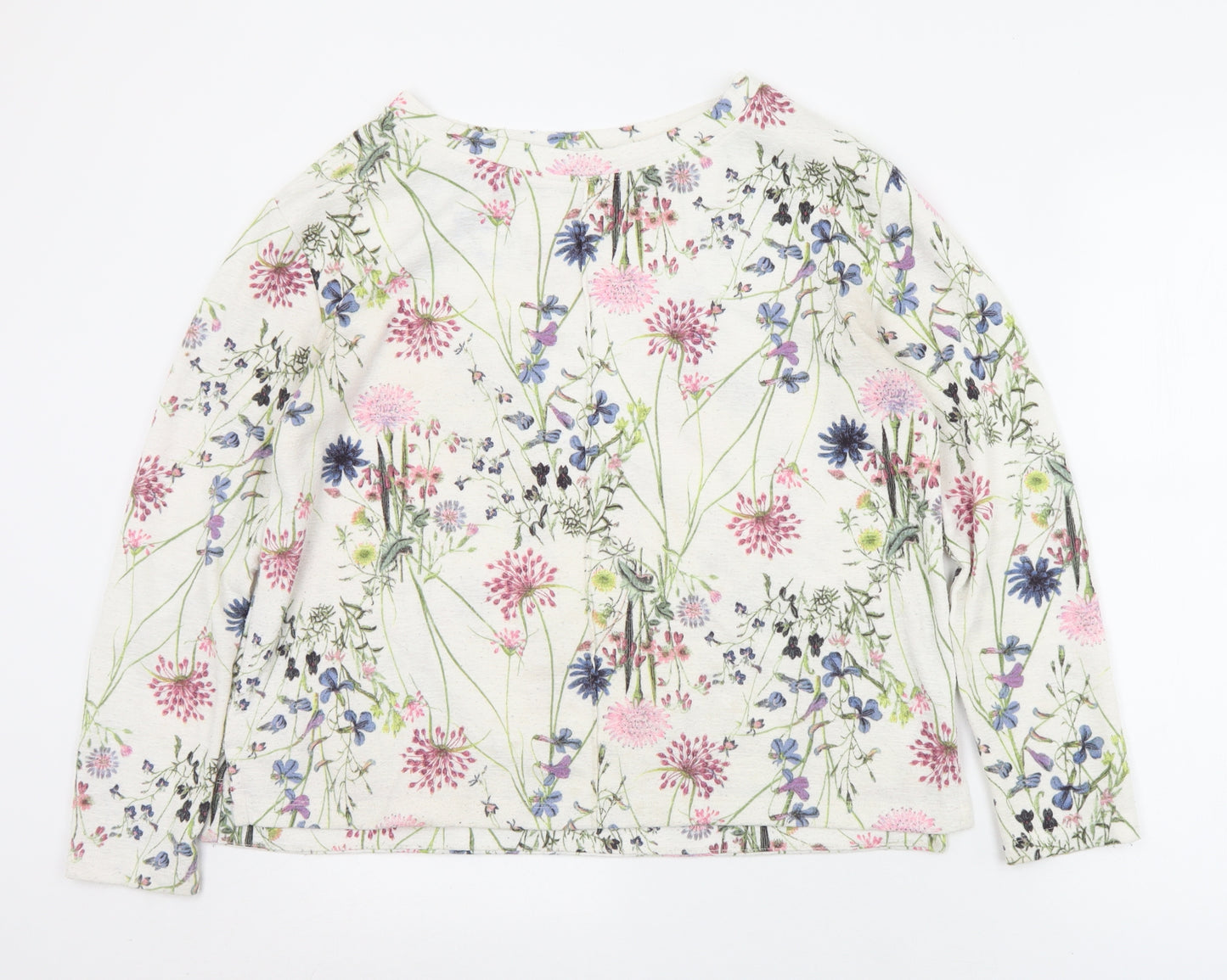 Marks and Spencer Womens Multicoloured Floral Polyester Basic T-Shirt Size 12 Crew Neck