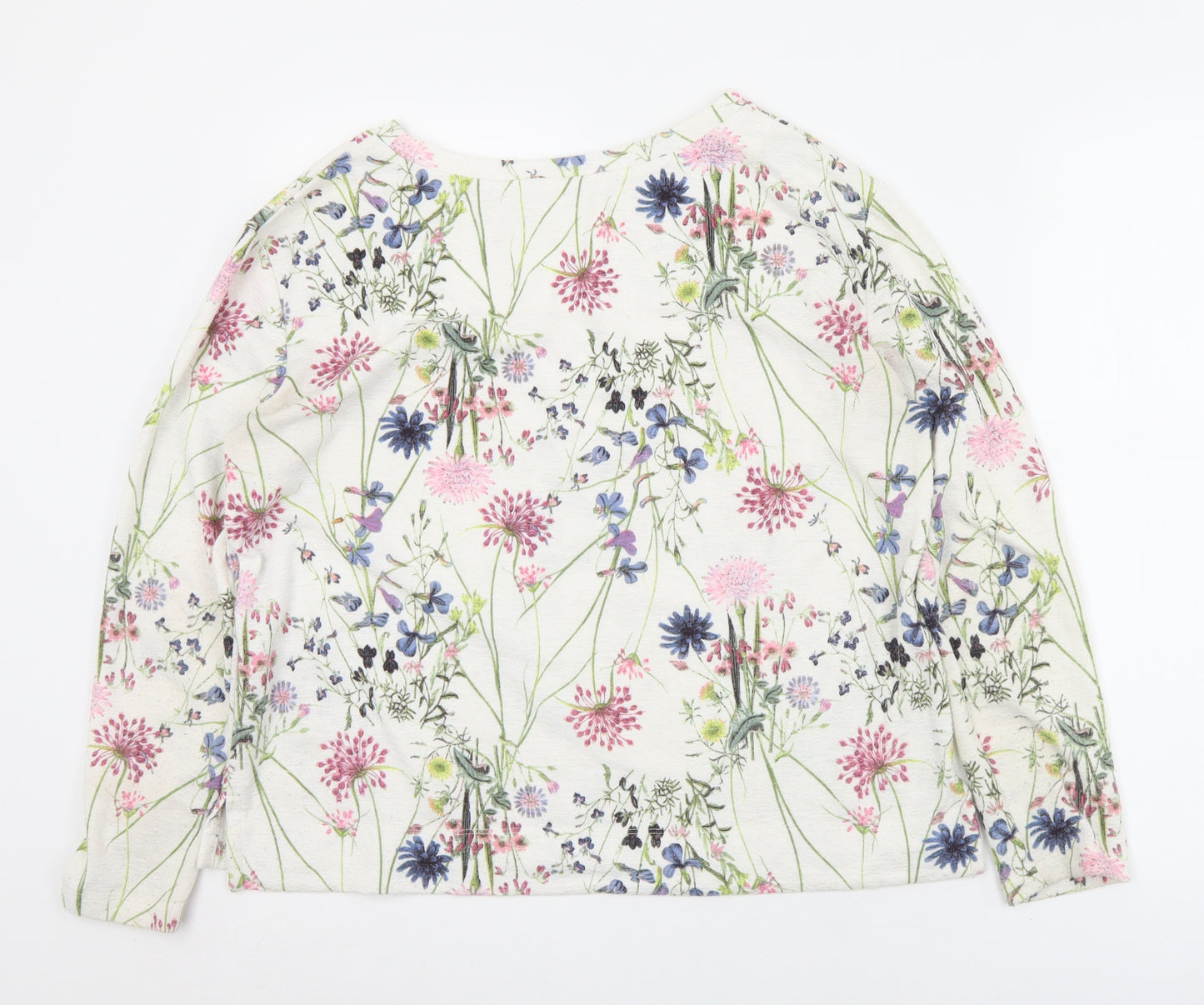 Marks and Spencer Womens Multicoloured Floral Polyester Basic T-Shirt Size 12 Crew Neck
