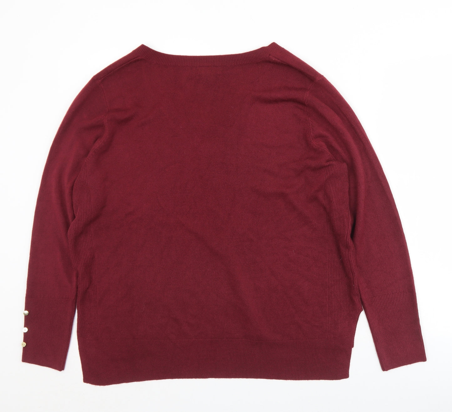 Primark Womens Purple V-Neck  Acrylic Pullover Jumper Size 14