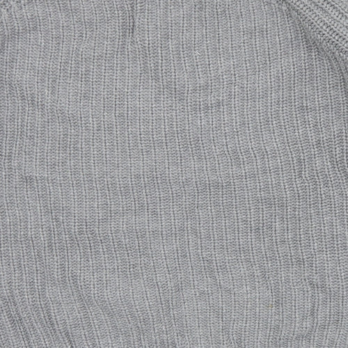 French Connection Womens Grey Round Neck  Cotton Pullover Jumper Size XS