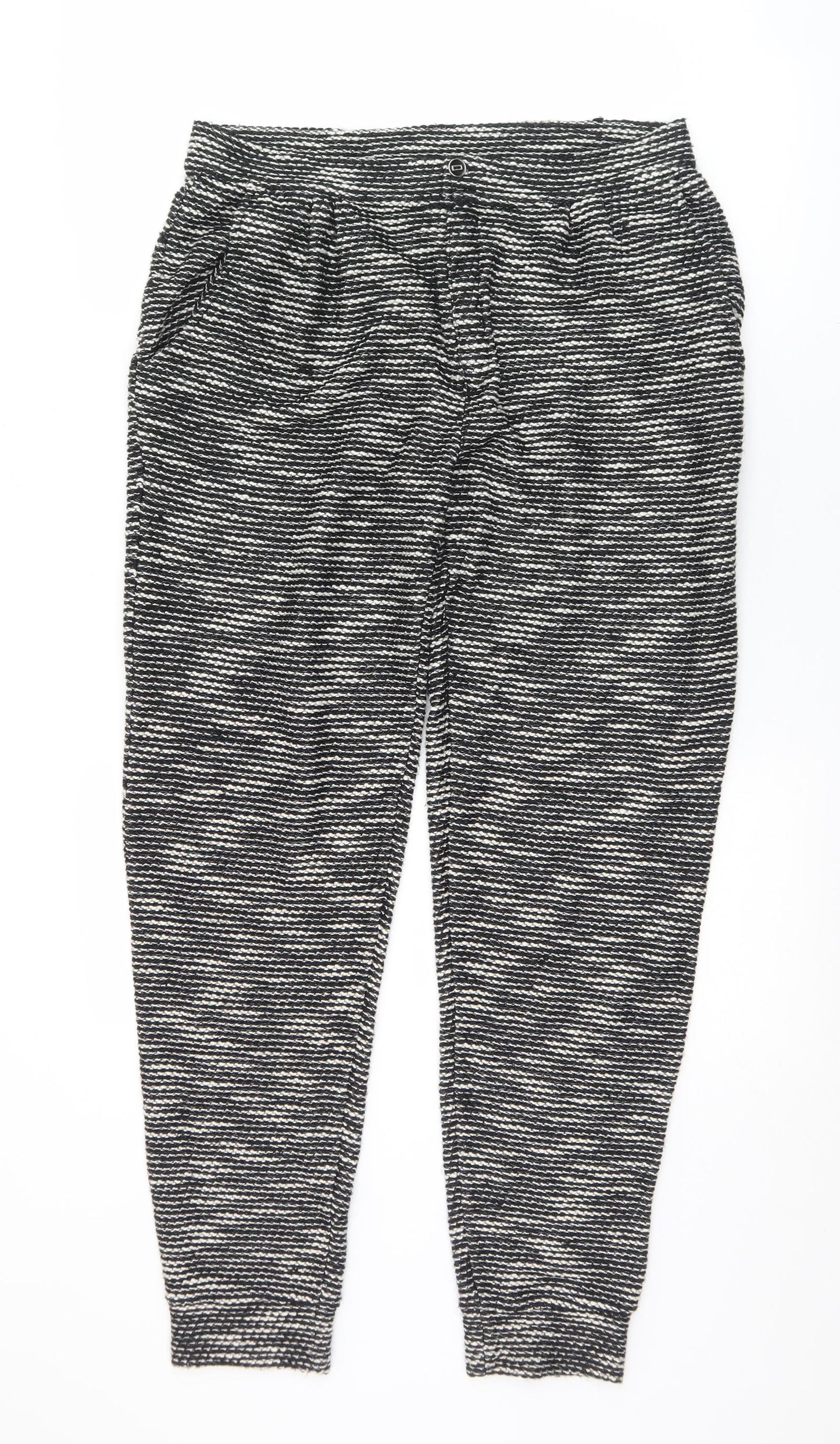 ASOS Womens Black  Acrylic Trousers  Size 10 L30 in Regular Zip