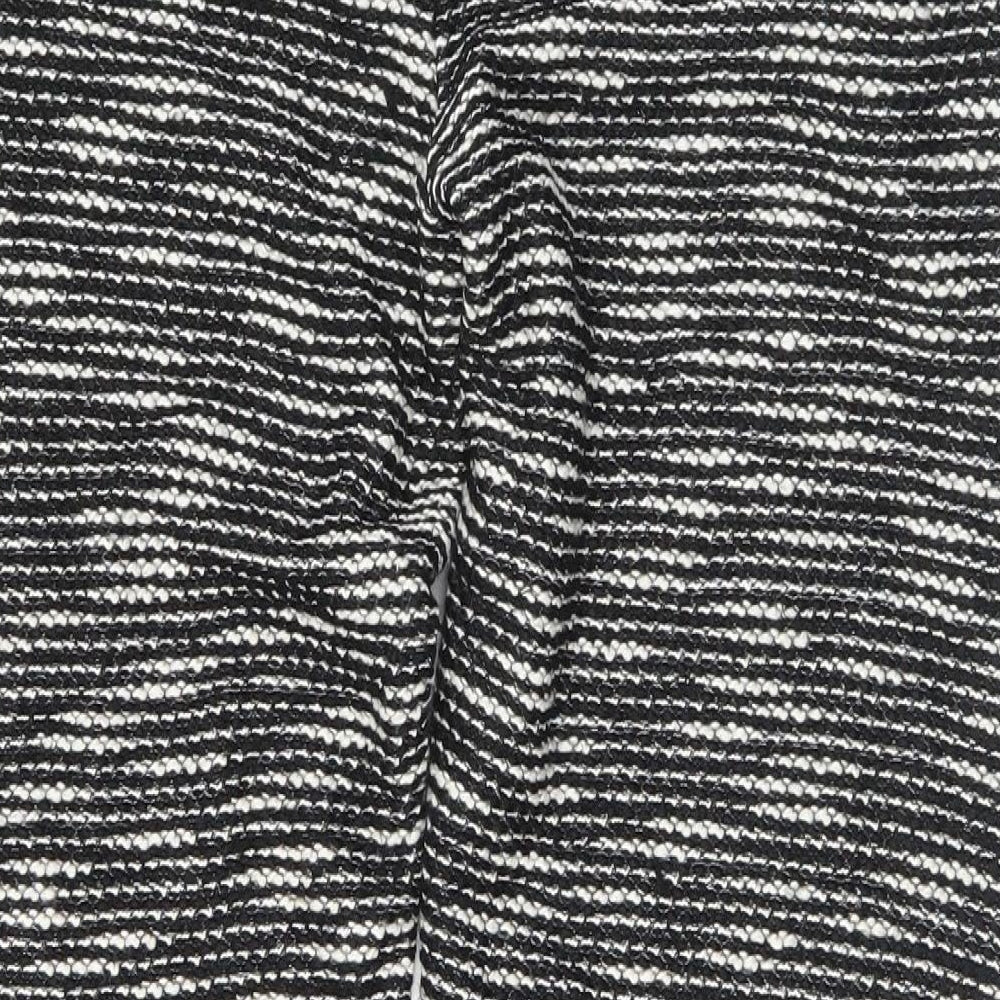 ASOS Womens Black  Acrylic Trousers  Size 10 L30 in Regular Zip