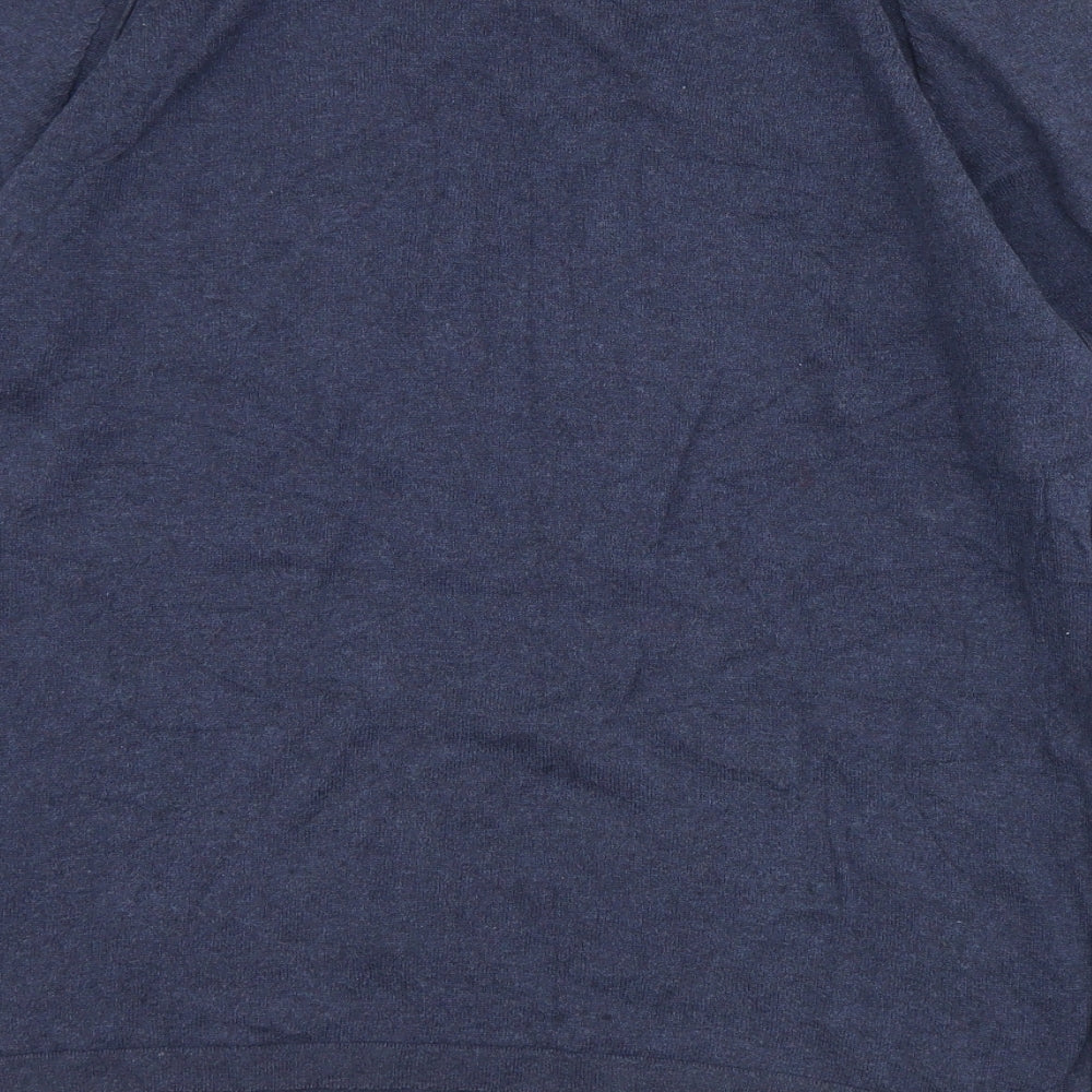 White Stuff Mens Blue Crew Neck  Cotton Pullover Jumper Size L