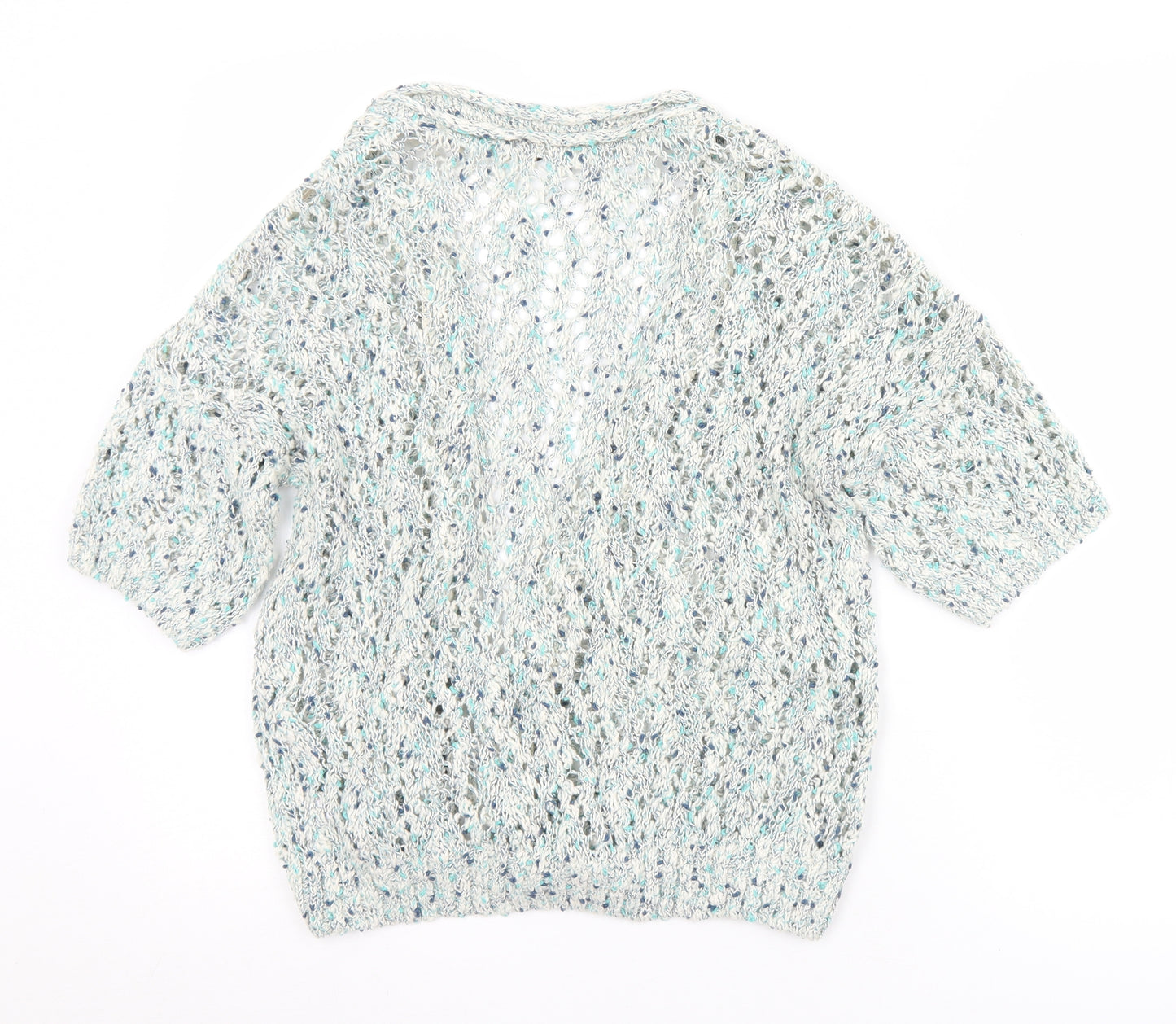 TU Womens Green V-Neck  Cotton Cardigan Jumper Size 14