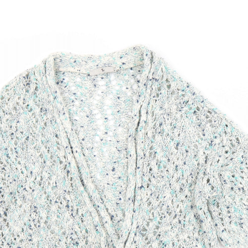 TU Womens Green V-Neck  Cotton Cardigan Jumper Size 14