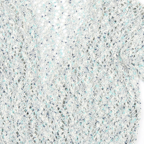 TU Womens Green V-Neck  Cotton Cardigan Jumper Size 14