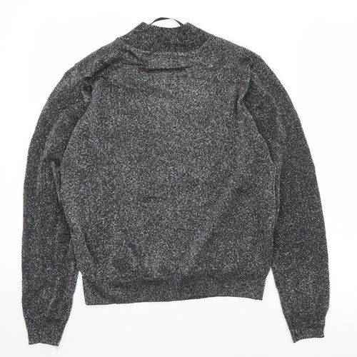 Atmophere Womens Silver Crew Neck  Viscose Full Zip Jumper Size 12