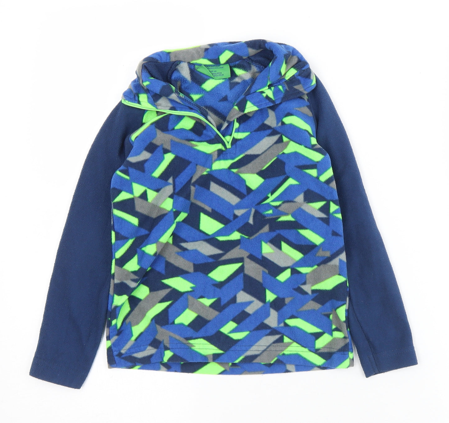 Mountain Warehouse Boys Blue Collared Geometric Polyester Pullover Jumper Size 5-6 Years