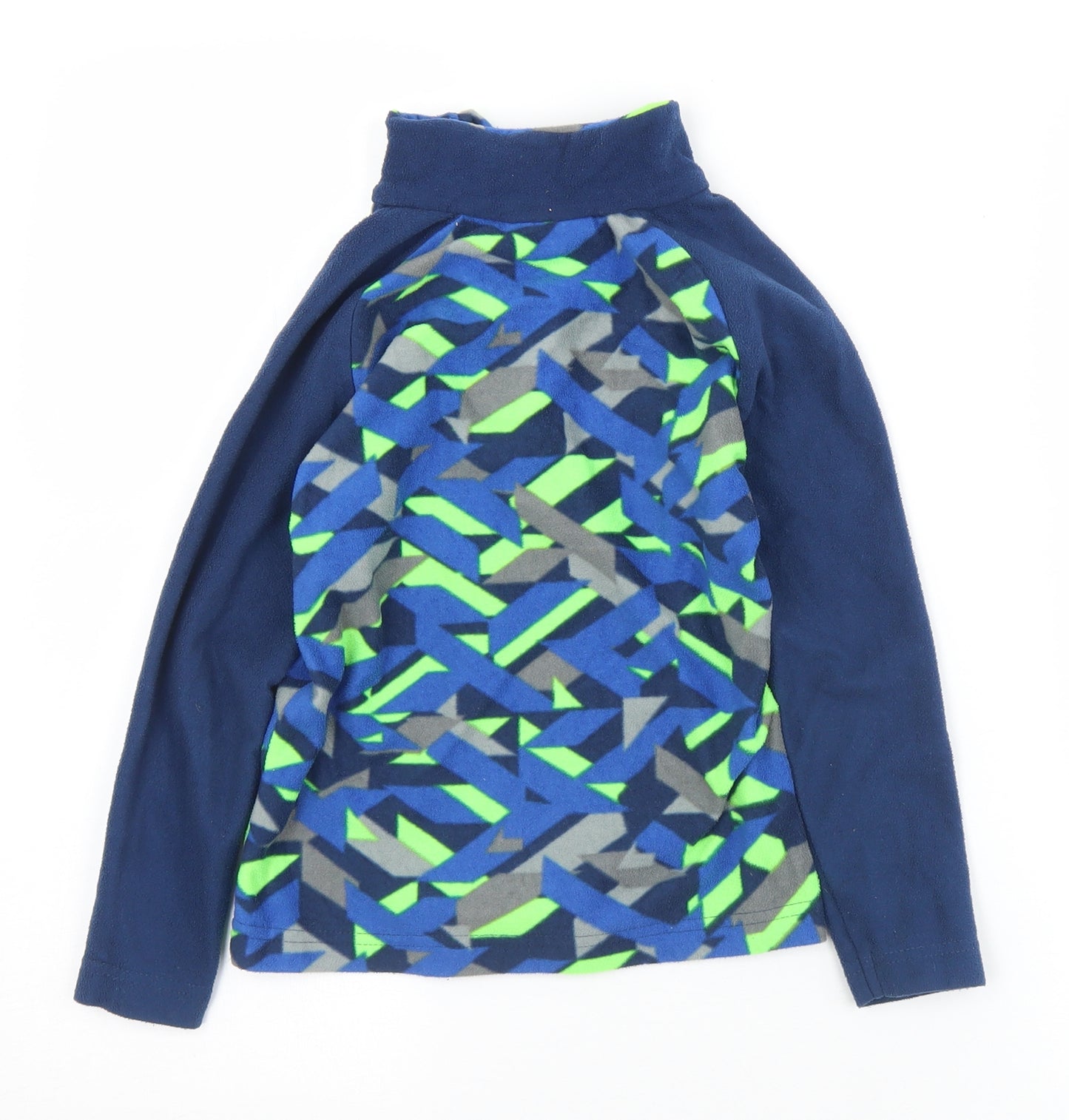 Mountain Warehouse Boys Blue Collared Geometric Polyester Pullover Jumper Size 5-6 Years