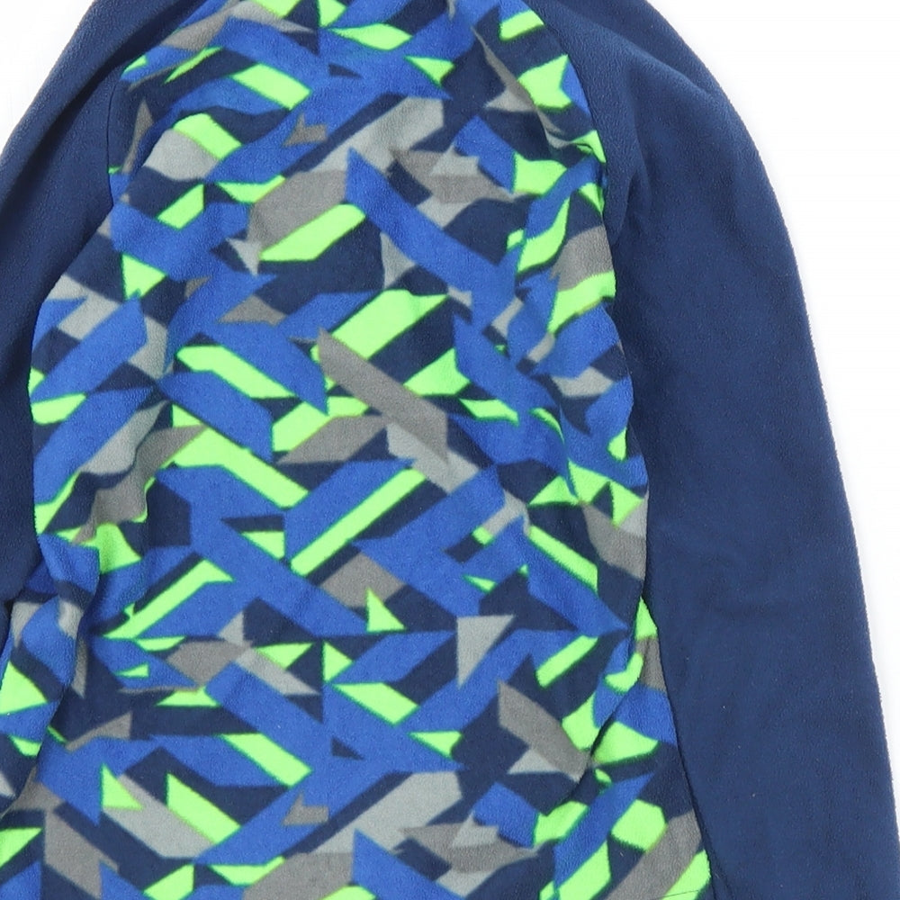 Mountain Warehouse Boys Blue Collared Geometric Polyester Pullover Jumper Size 5-6 Years