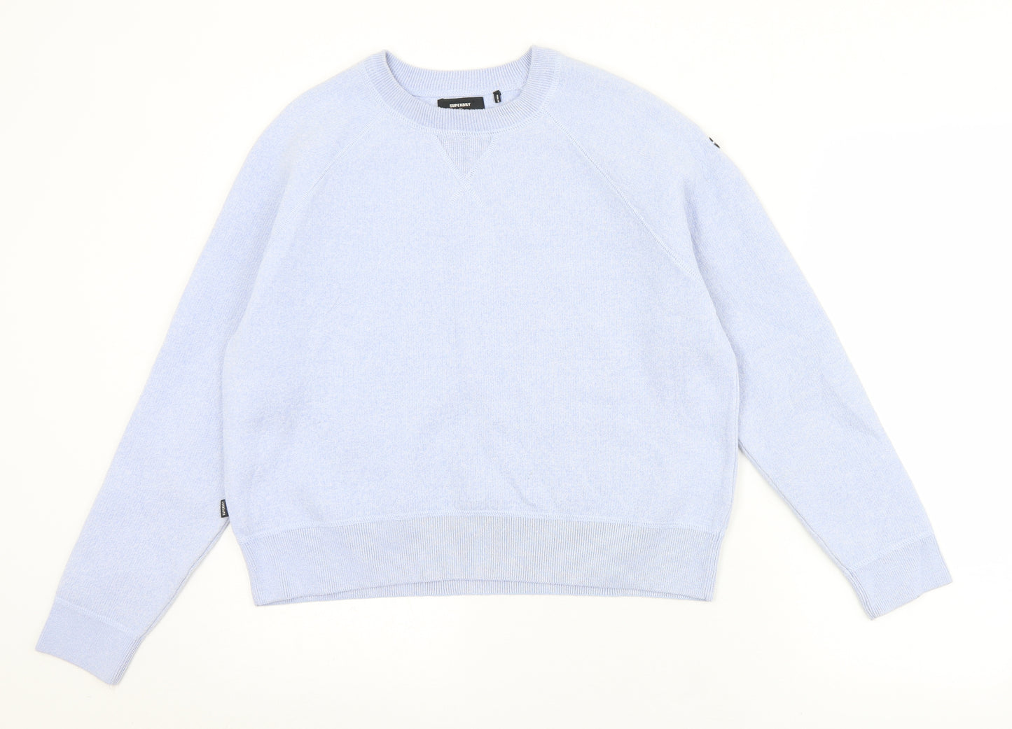 Superdry Womens Blue Crew Neck  Cotton Pullover Jumper Size 10