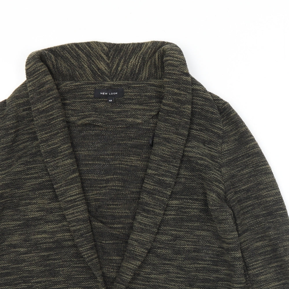 New Look Womens Green Collared  Polyester Cardigan Jumper Size 12