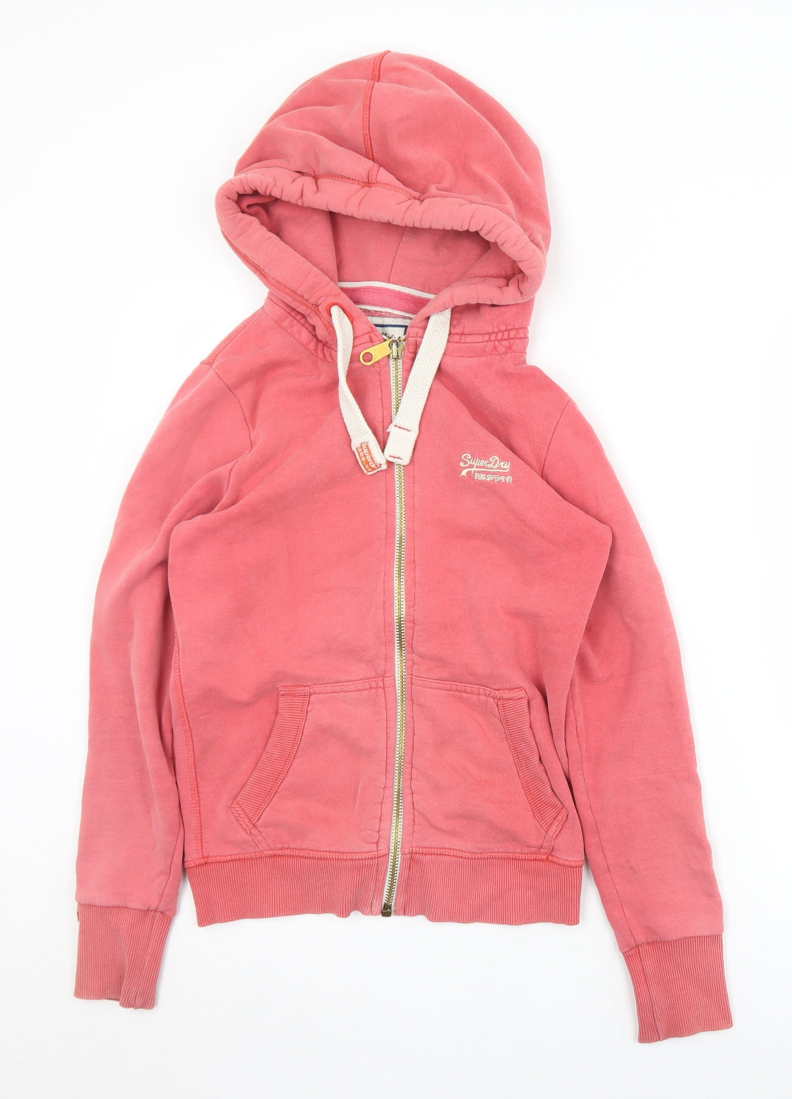Superdru Womens Pink  Cotton Full Zip Hoodie Size S  Zip