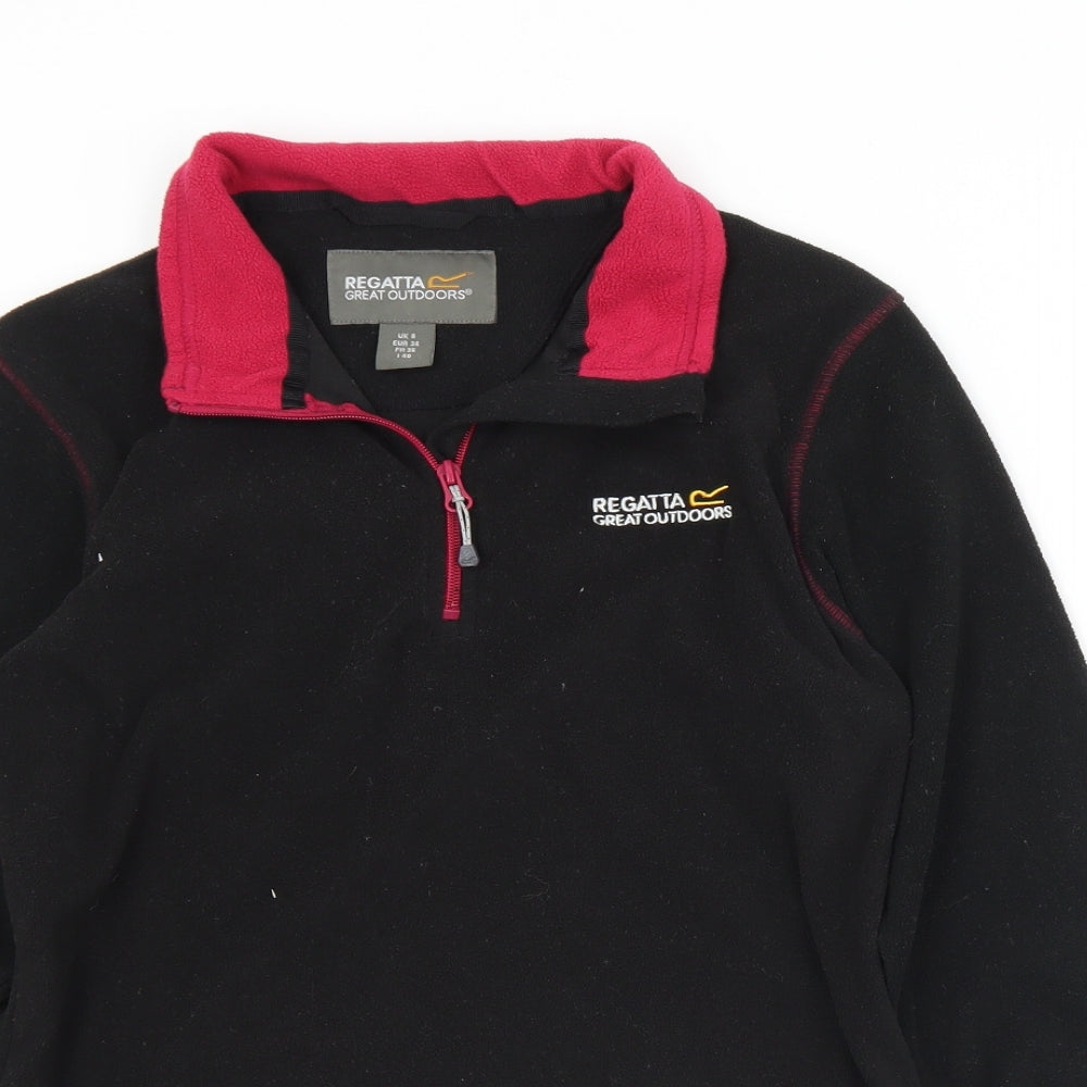 Regatta Womens Black  Polyester Pullover Casual Size 8 Collared Zip