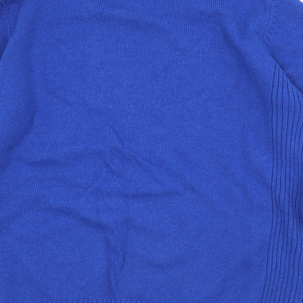 The Edinburgh Woollen Mill  Womens Blue Round Neck  Nylon Pullover Jumper Size 14   - 14-16