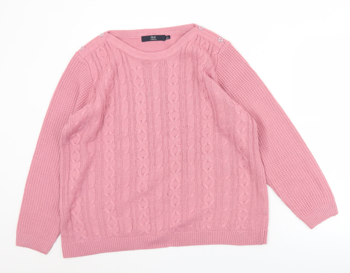 The Edinburgh Woollen Mill  Womens Pink Round Neck  Acrylic Pullover Jumper Size 18   - 18-20