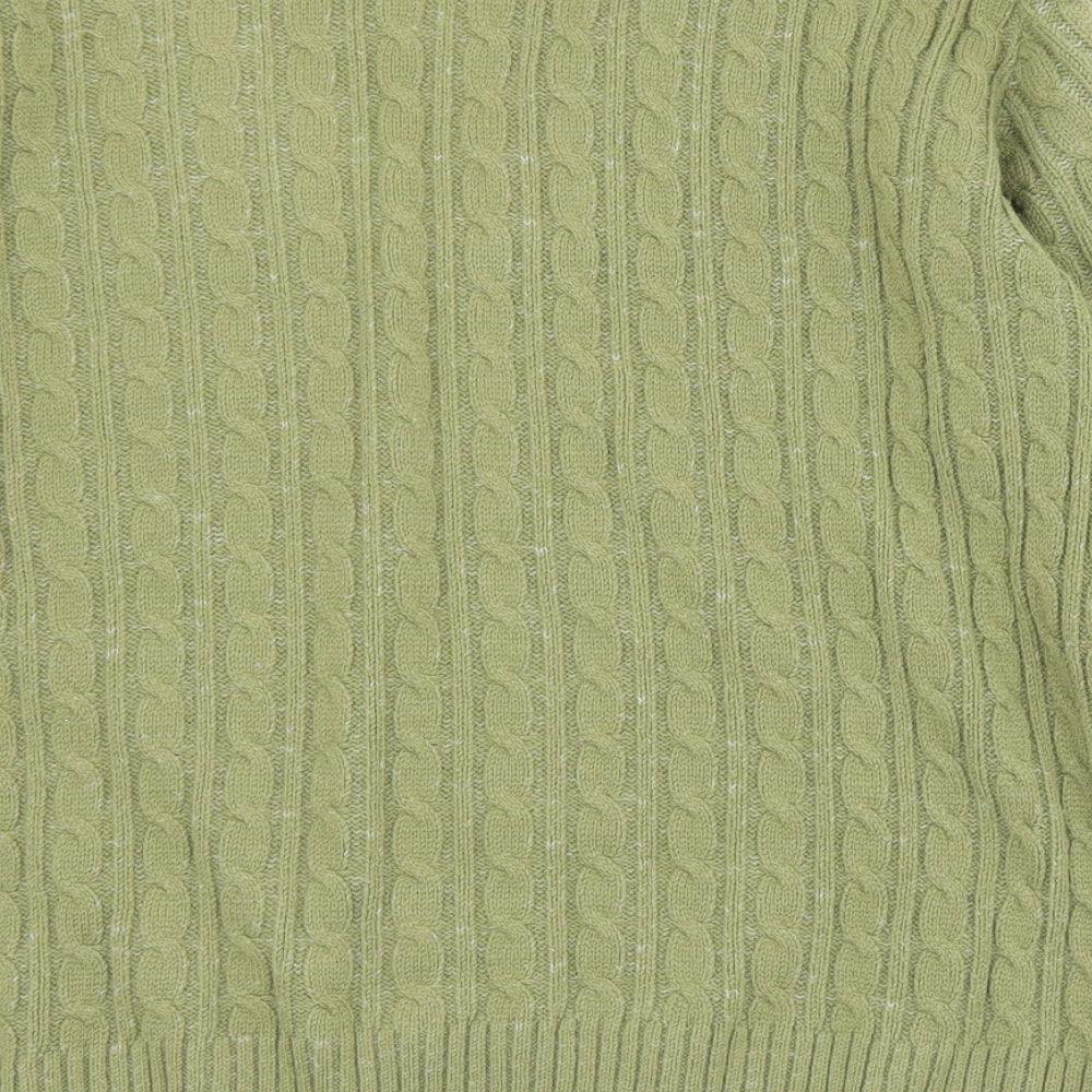 CHIC Womens Green V-Neck  Acrylic Pullover Jumper Size L   - L/XL