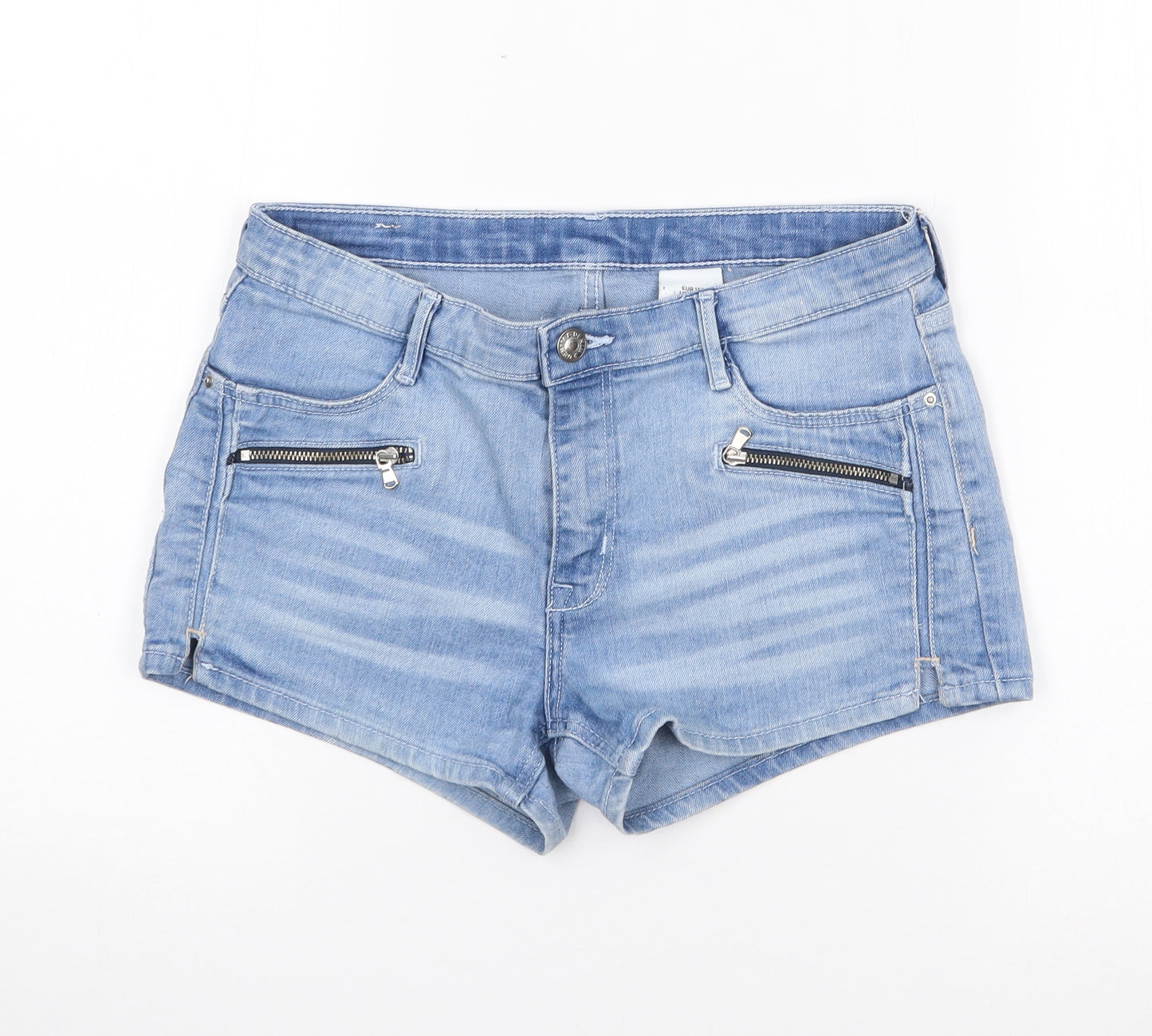 H&M Girls Blue  Polyester Mom Shorts Size 13 Years  Regular