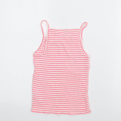 F&F Girls Pink Striped Polyester Camisole Tank Size 9-10 Years Halter