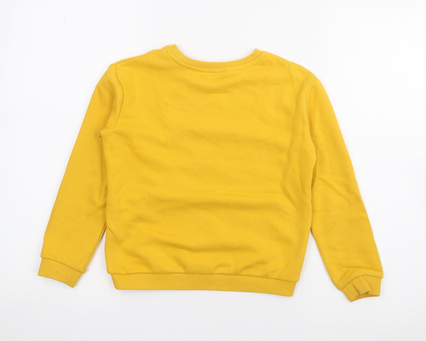 Marks and Spencer Girls Yellow  Cotton Pullover Sweatshirt Size 6-7 Years   - Deer