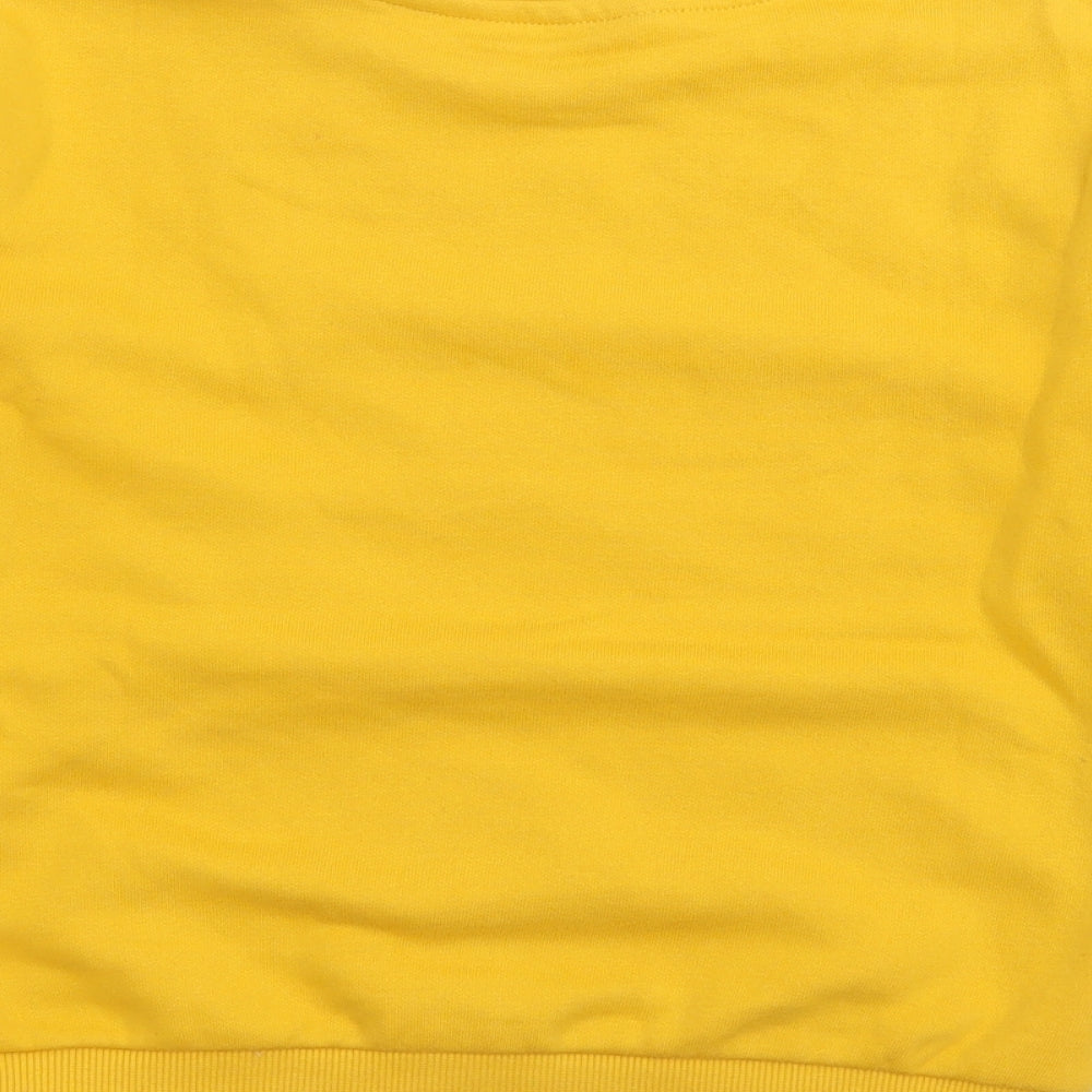 Marks and Spencer Girls Yellow  Cotton Pullover Sweatshirt Size 6-7 Years   - Deer