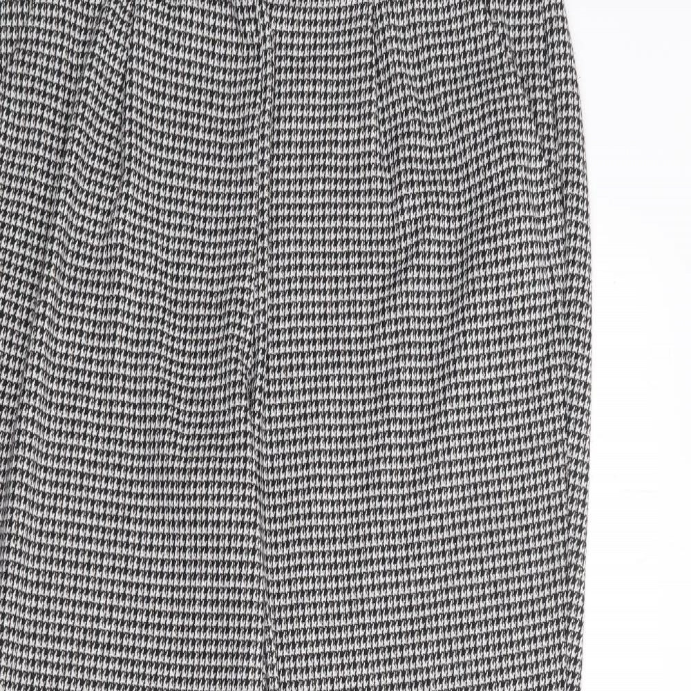 Papaya Womens White Houndstooth Polyester Trousers  Size 12 L25 in Regular
