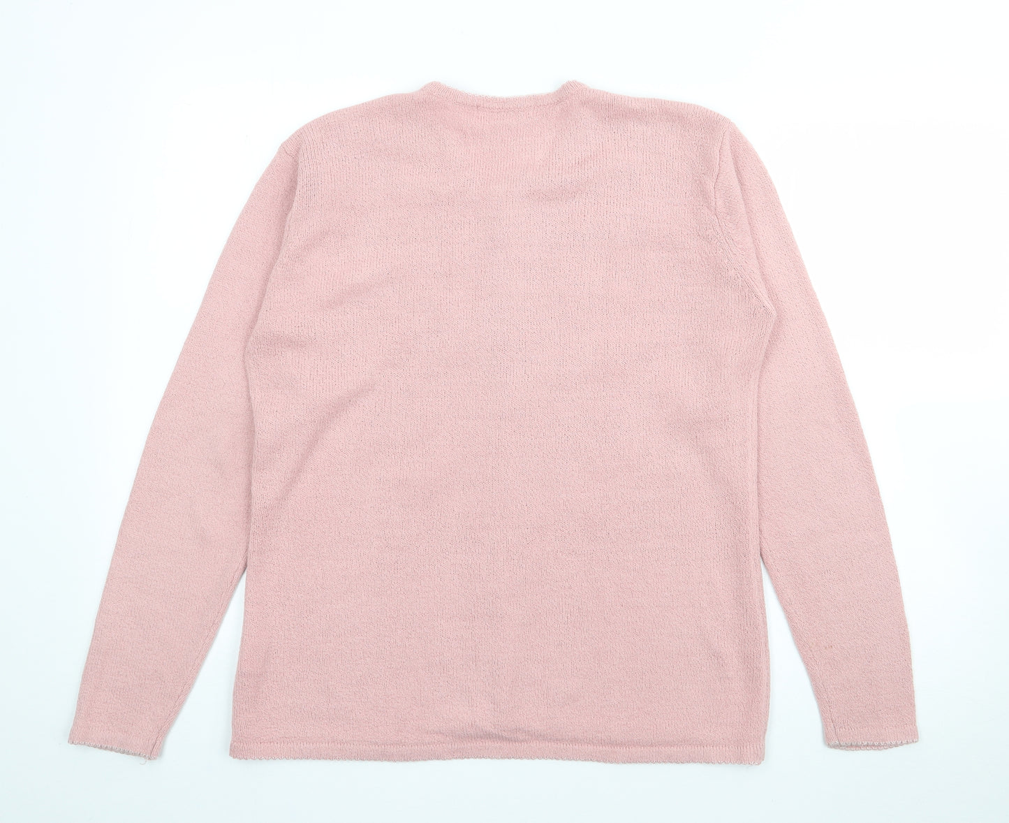 Alibi Womens Pink V-Neck  Acrylic Cardigan Jumper Size 14