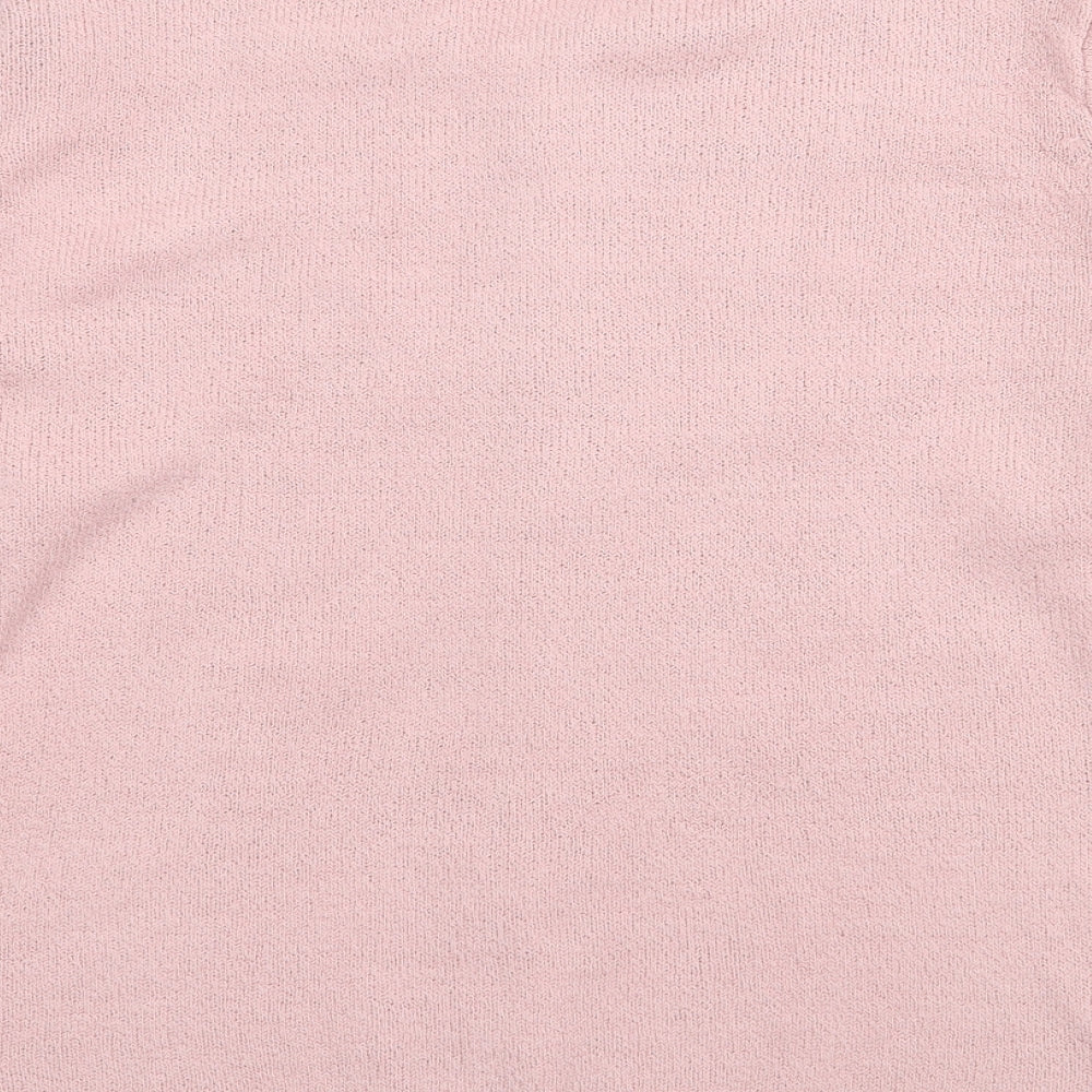 Alibi Womens Pink V-Neck  Acrylic Cardigan Jumper Size 14