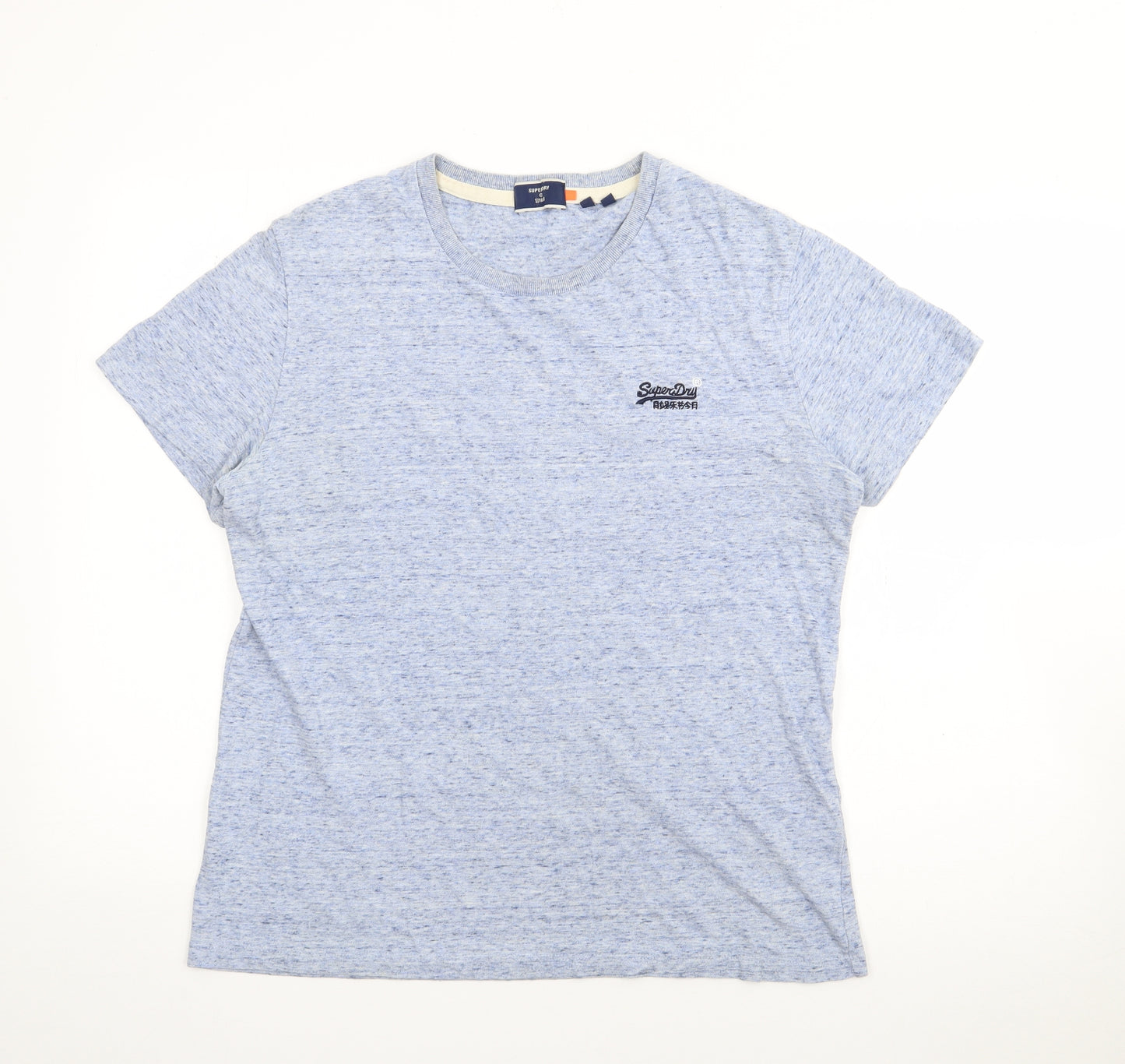 Superdry Womens Blue  Cotton Basic T-Shirt Size M Crew Neck