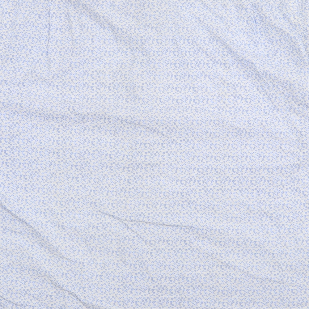 Jeff Banks Mens Blue Floral Cotton  Button-Up Size L Collared Button