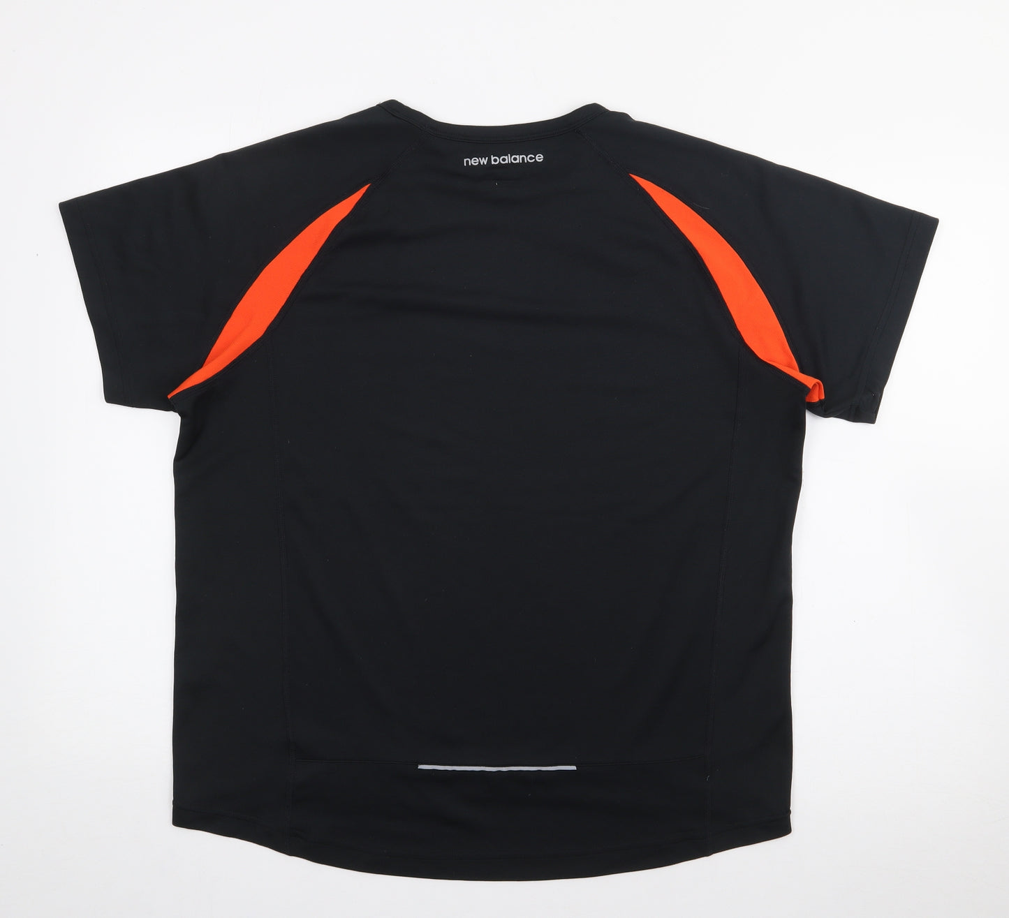 New Balance Mens Black  Polyester Pullover T-Shirt Size L Crew Neck