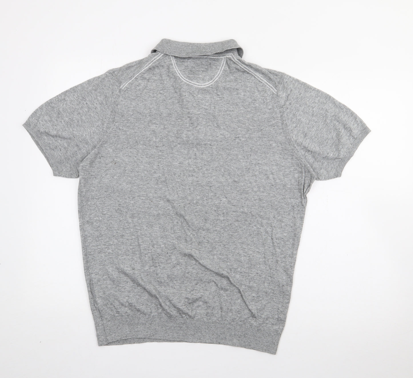 Woolrich Mens Grey  Wool  Polo Size M Collared Button