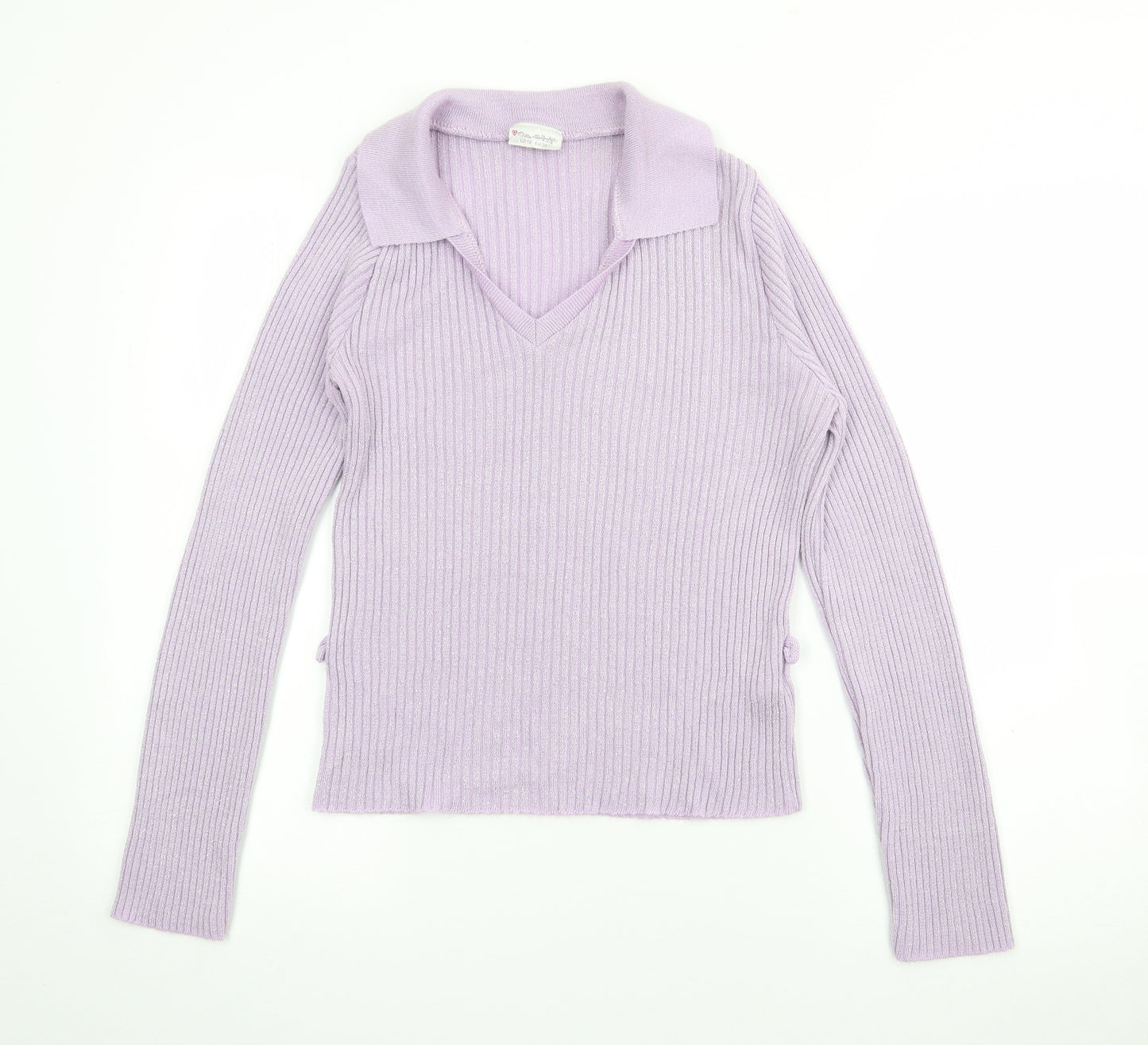 Miss Selfridge Womens Purple  Acrylic Basic Polo Size 12 Collared