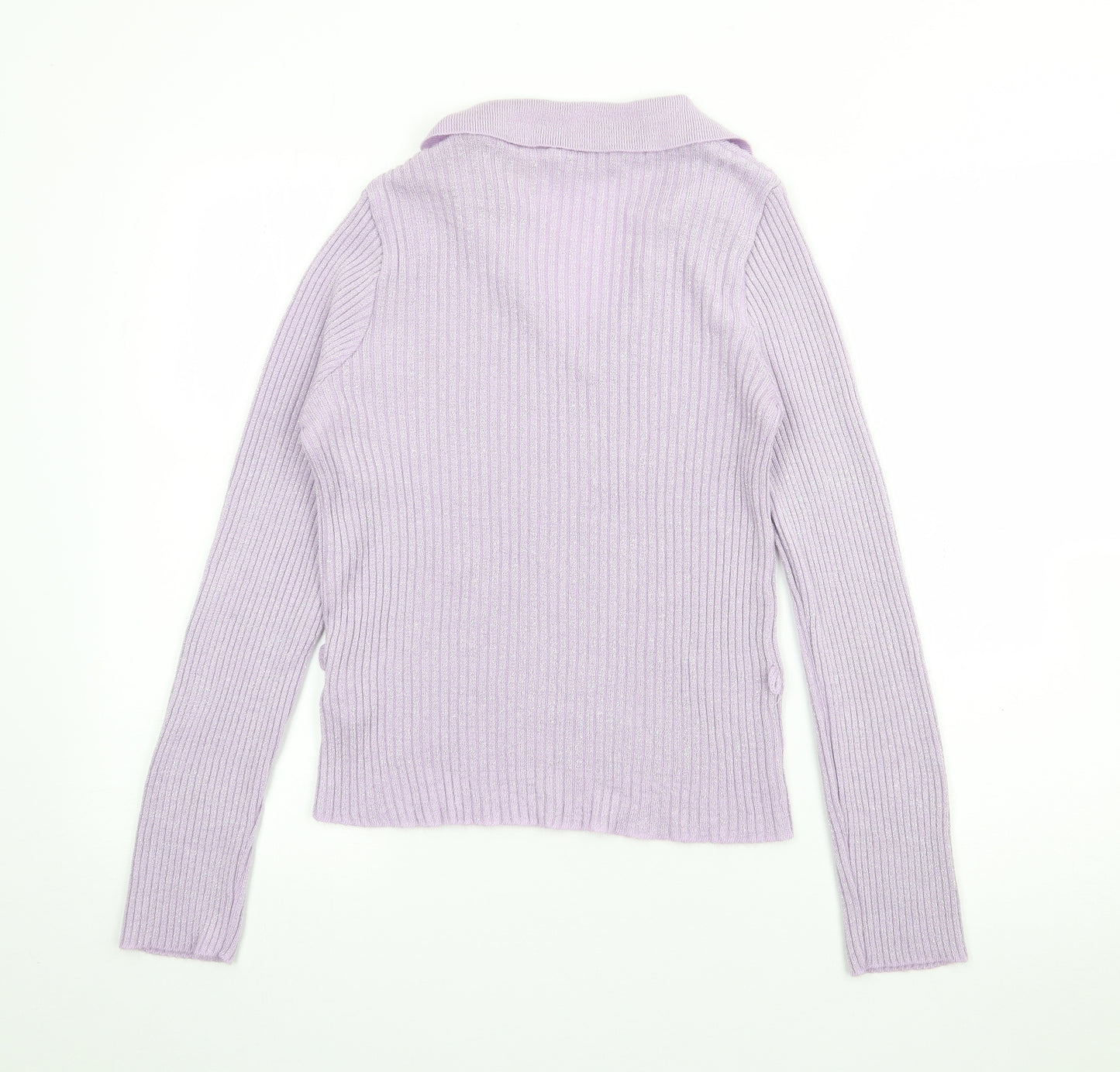 Miss Selfridge Womens Purple  Acrylic Basic Polo Size 12 Collared