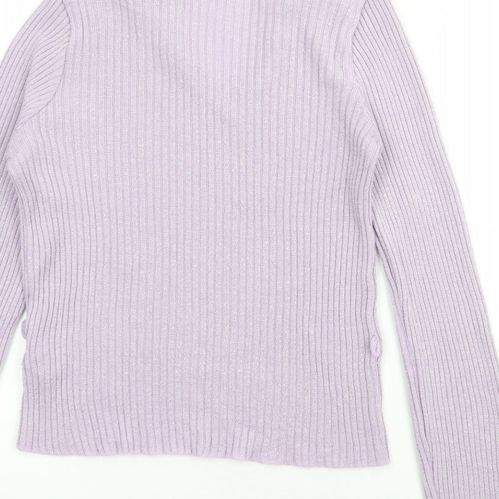 Miss Selfridge Womens Purple  Acrylic Basic Polo Size 12 Collared