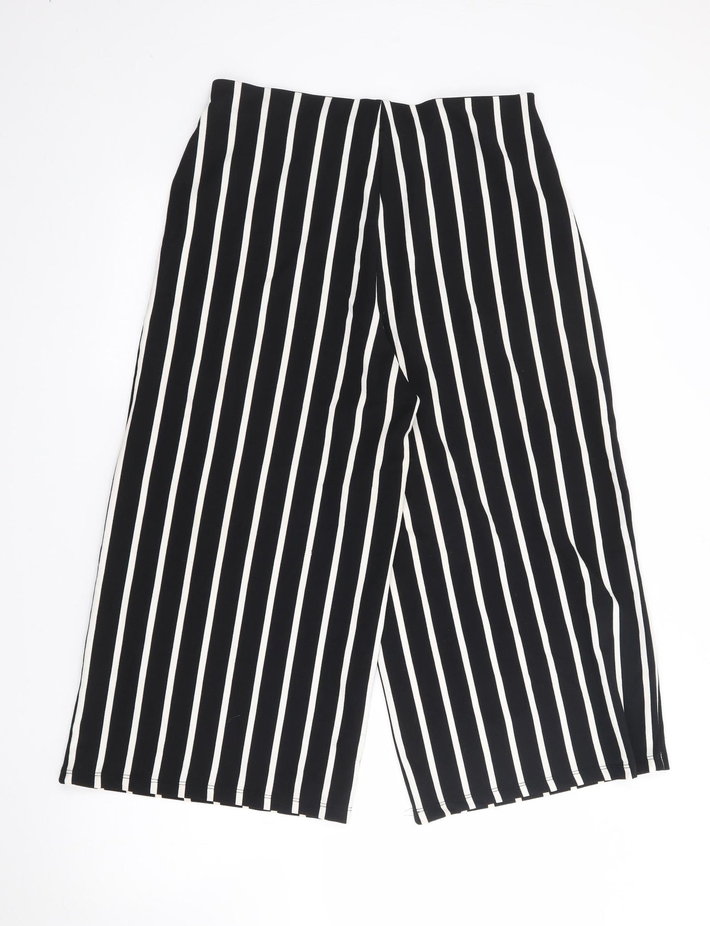 Zara Womens Black Striped Polyester Trousers  Size L L21 in Regular