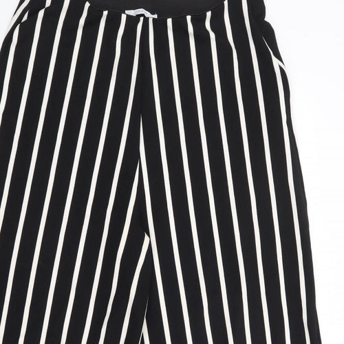 Zara Womens Black Striped Polyester Trousers  Size L L21 in Regular