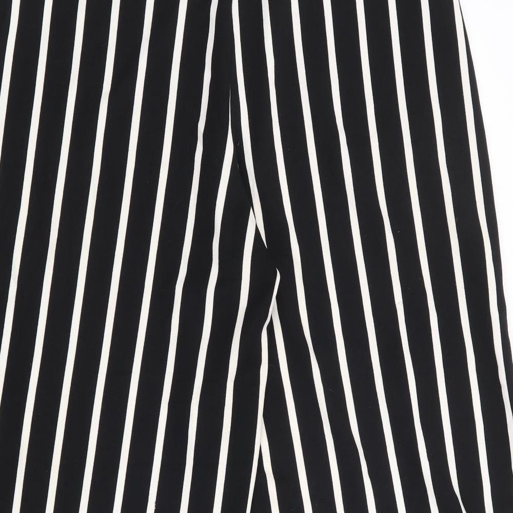 Zara Womens Black Striped Polyester Trousers  Size L L21 in Regular