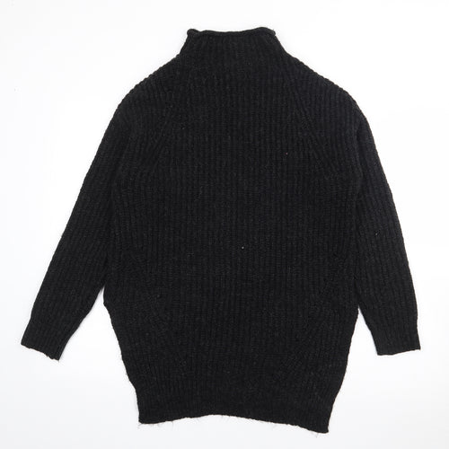 Papaya Womens Black High Neck  Acrylic Pullover Jumper Size M