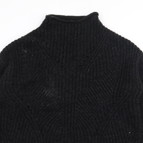 Papaya Womens Black High Neck  Acrylic Pullover Jumper Size M