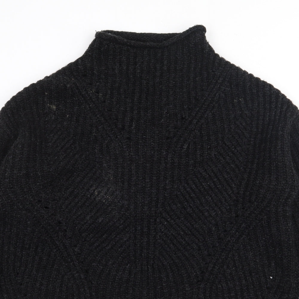 Papaya Womens Black High Neck  Acrylic Pullover Jumper Size M