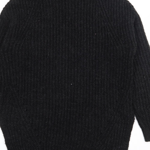 Papaya Womens Black High Neck  Acrylic Pullover Jumper Size M