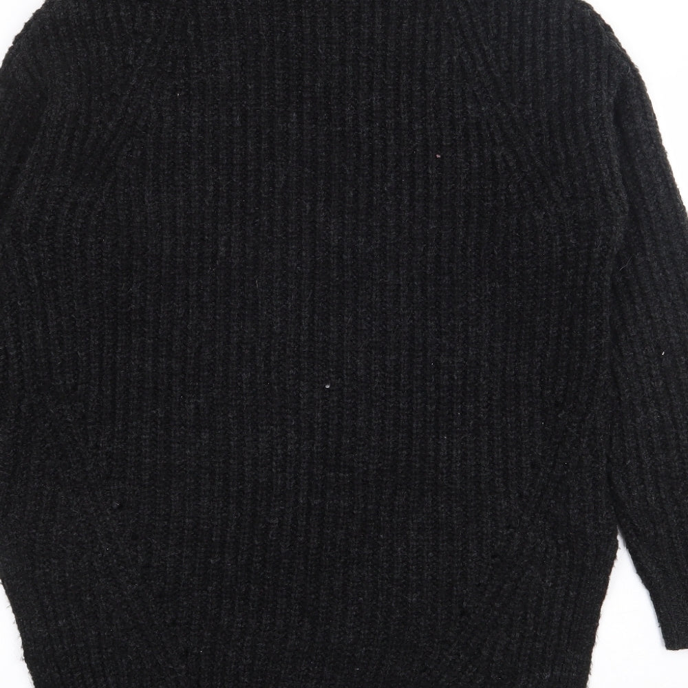 Papaya Womens Black High Neck  Acrylic Pullover Jumper Size M