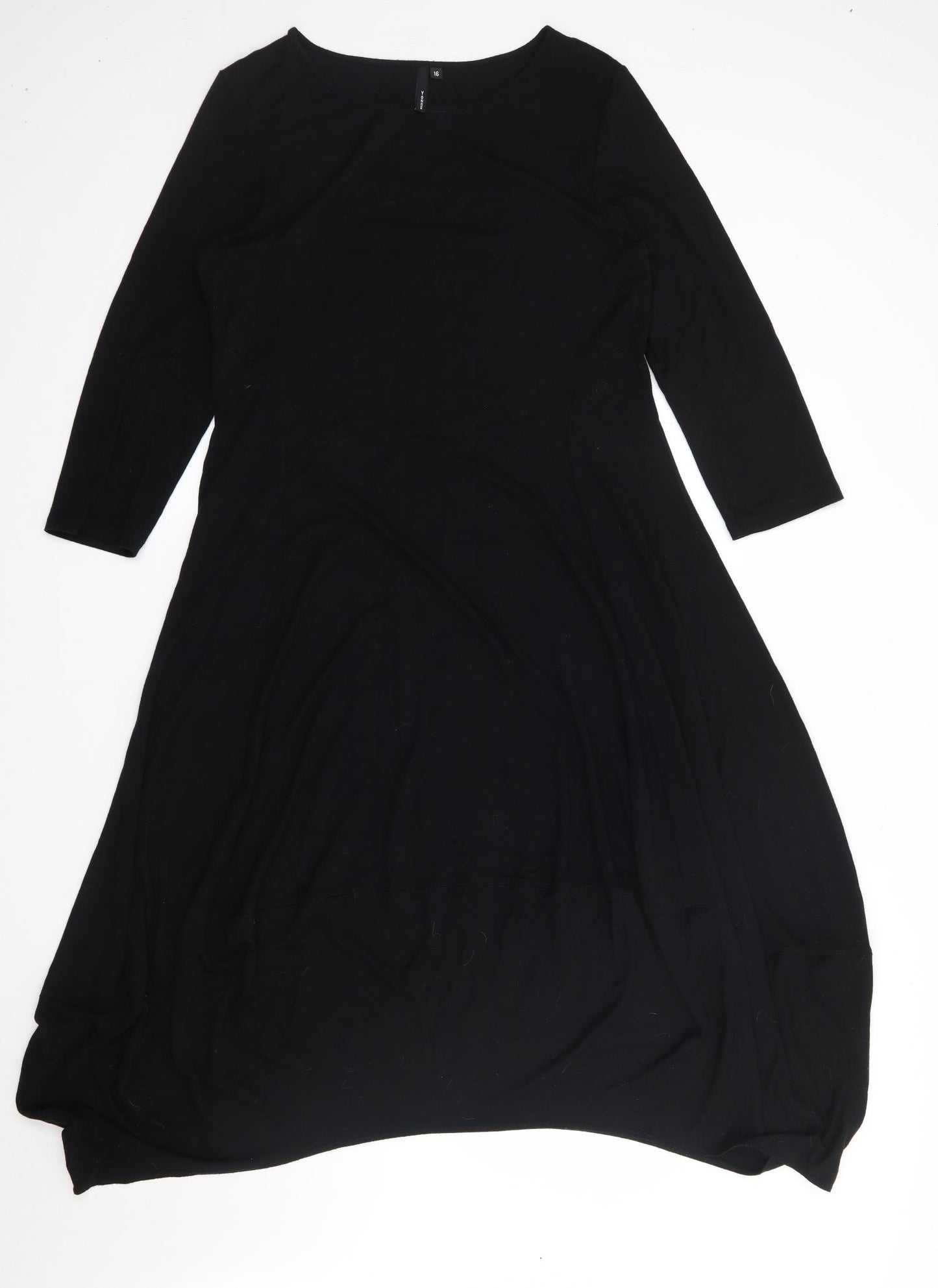 Young Kim Womens Black  Modal Jumper Dress  Size 16  Boat Neck