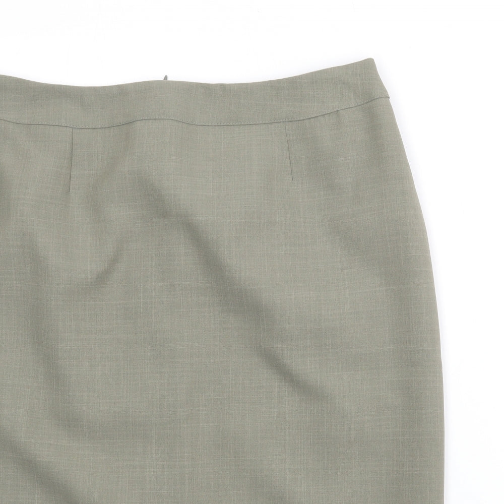 Berkertex Womens Green  Polyester Straight & Pencil Skirt Size 14   Zip